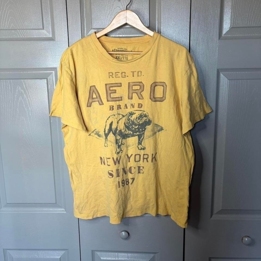 Y2K Aeropostale shirt Size XXL pitbull dogs ywllow y2k skater preppy